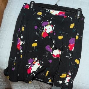 Leota Black Skirt with Floral Print